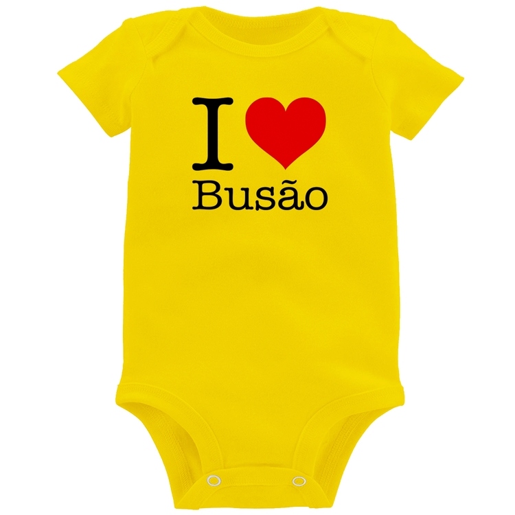 Body Bebê I love Busão - Amarelo
