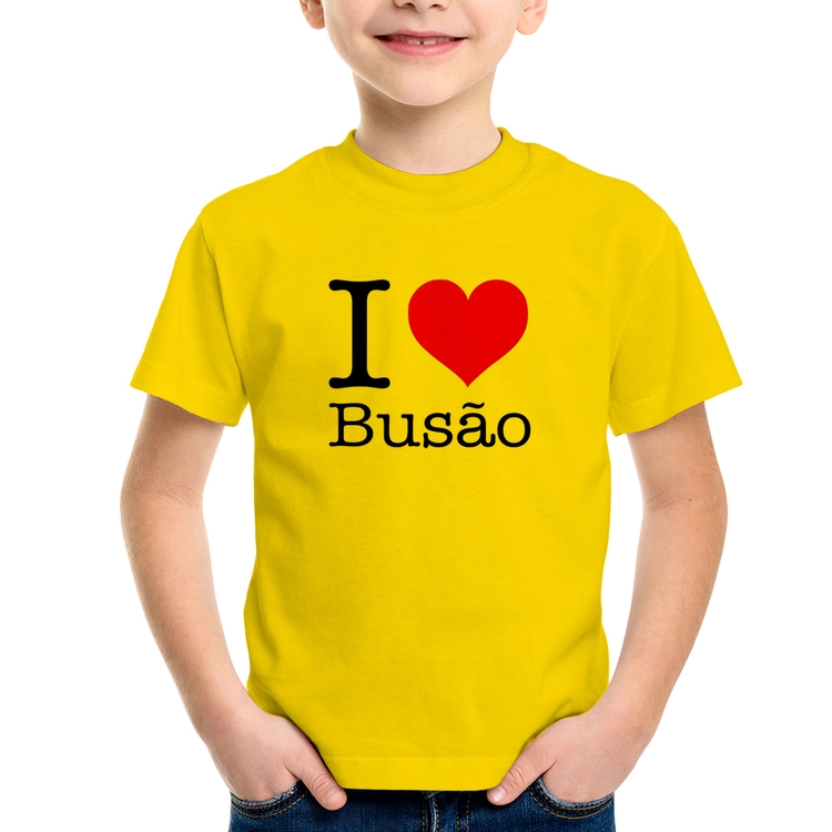 Camiseta Infantil I love Busão - Amarela
