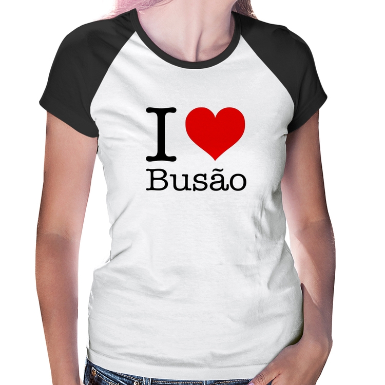 Baby Look Raglan I love Busão