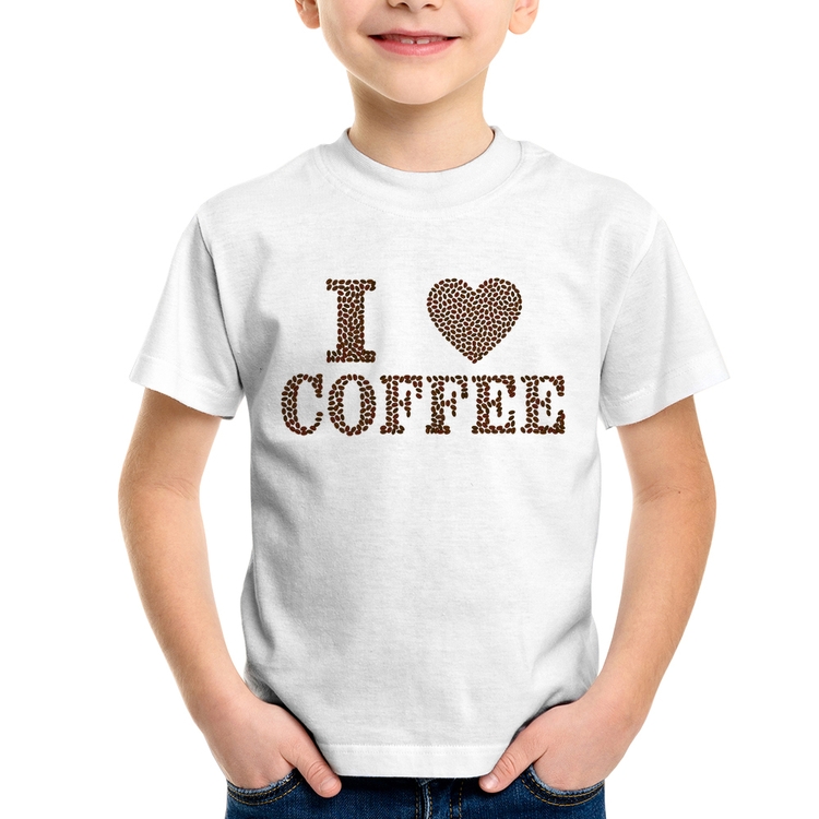 Camiseta Infantil I Love Coffee