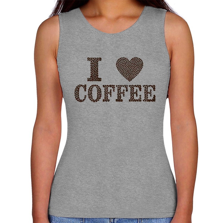 Regata Feminina I Love Coffee - Cinza
