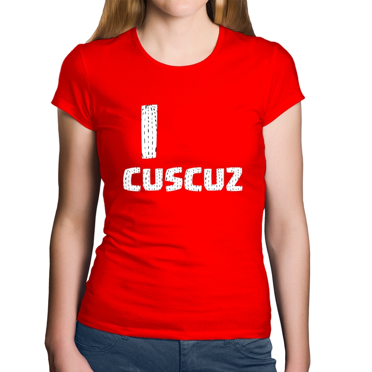 Baby Look Algodão I love cuscuz - Vermelha