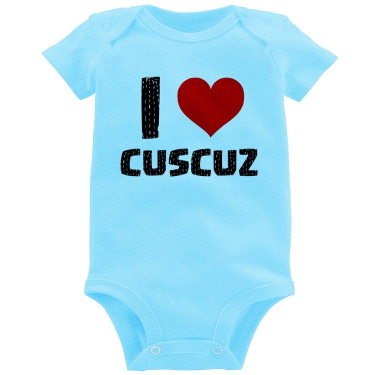 Body Bebê I love cuscuz - Azul Bebê