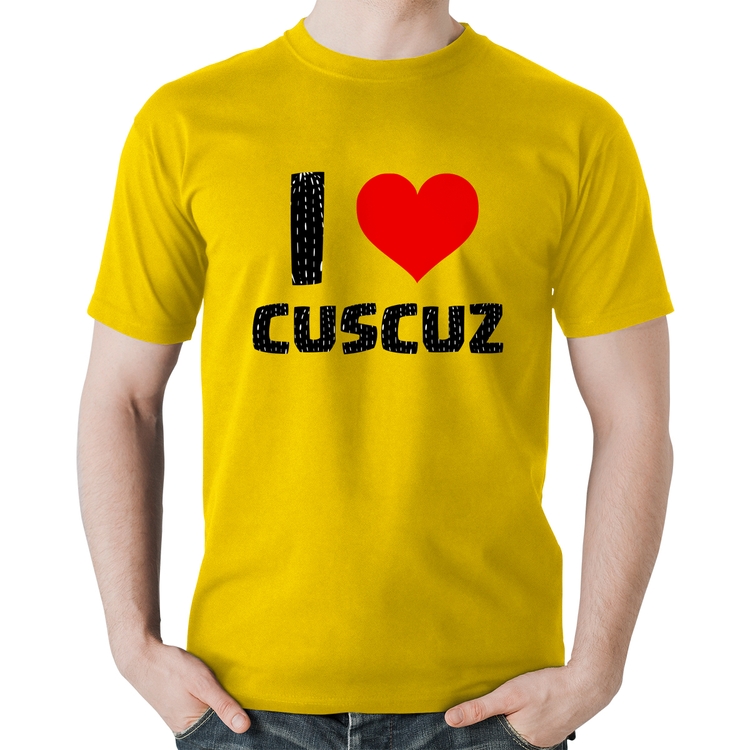 Camiseta Algodão I love cuscuz - Amarela