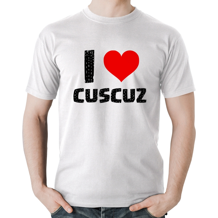 Camiseta Algodão I love cuscuz - Branca