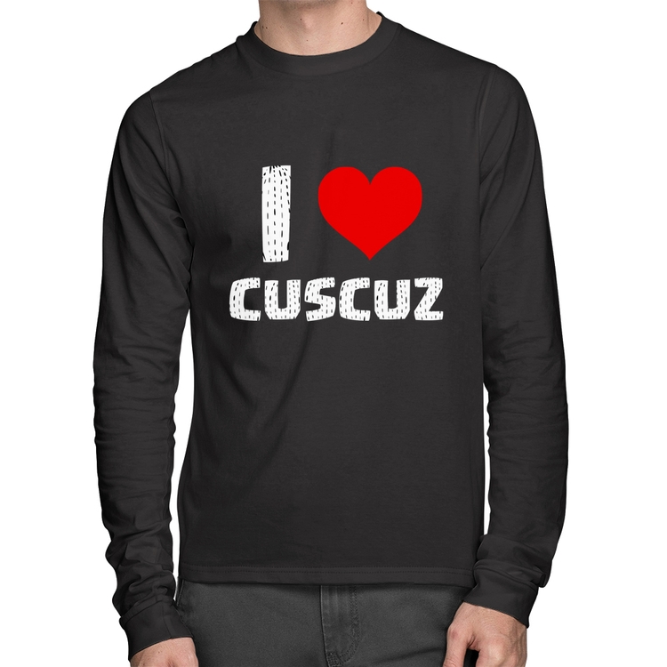 Camiseta Algodão I love cuscuz Manga Longa