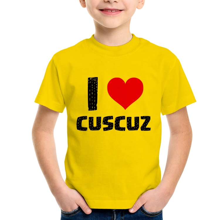 Camiseta Infantil I love cuscuz - Amarela