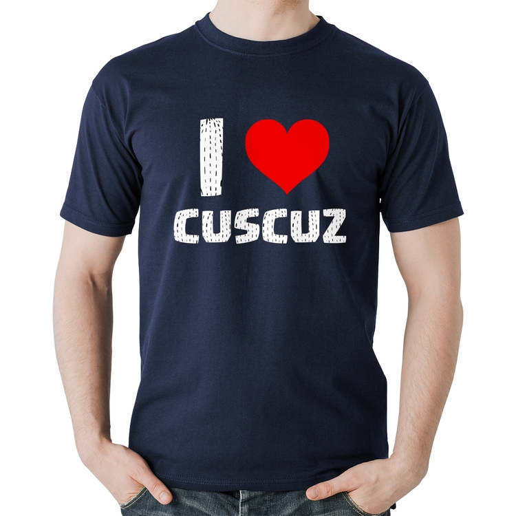 Camiseta Algodão I love cuscuz - Marinho