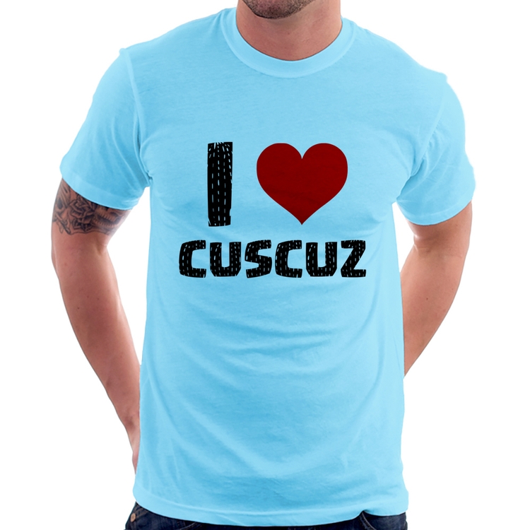 Camiseta I love cuscuz - Azul Bebê
