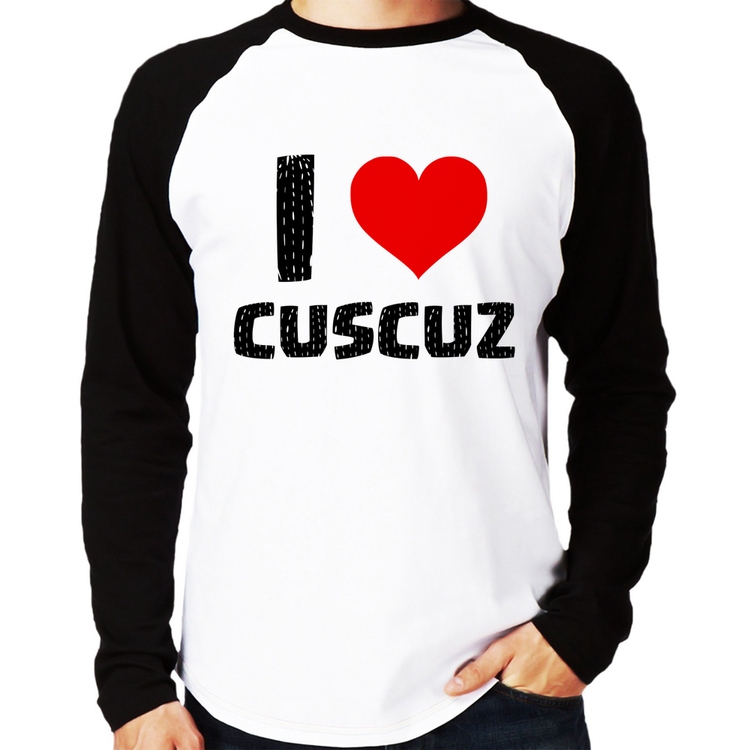 Camiseta Raglan I love cuscuz Manga Longa