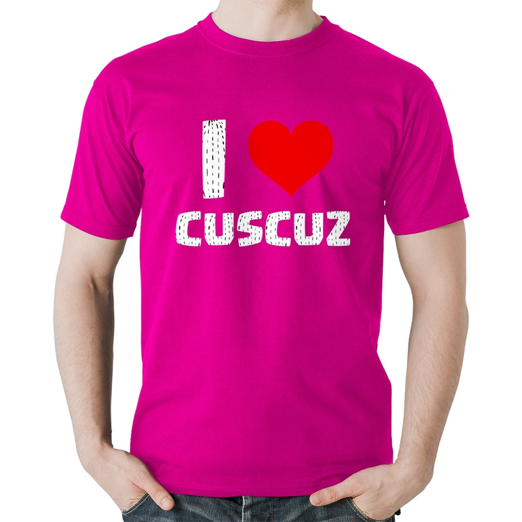 Camiseta Algodão I love cuscuz - Rosa