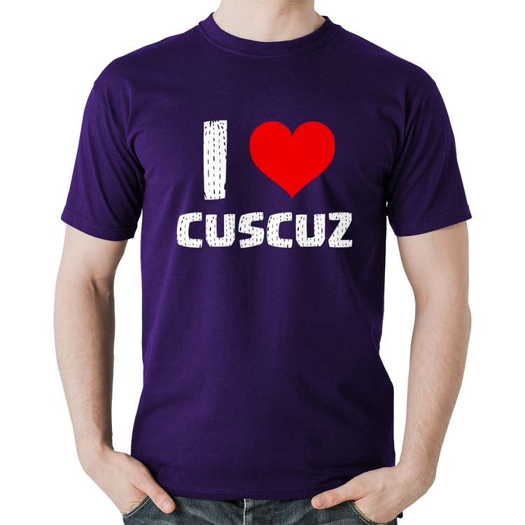 Camiseta Algodão I love cuscuz - Roxa