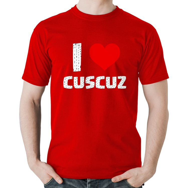 Camiseta Algodão I love cuscuz - Vermelha