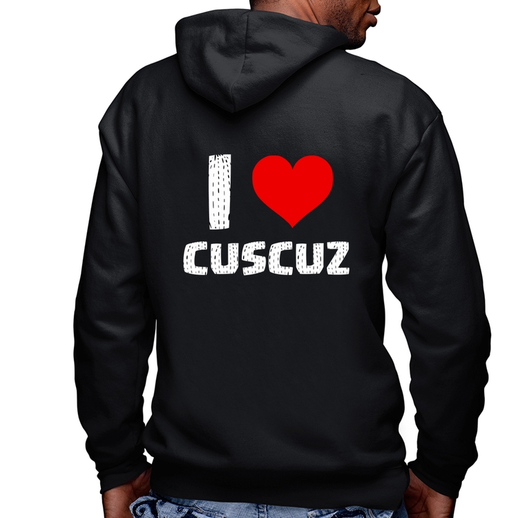 Blusa Moletom I love cuscuz Masculina com Capuz e Zíper