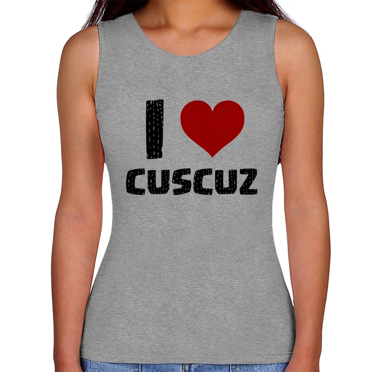 Regata Feminina I love cuscuz - Cinza