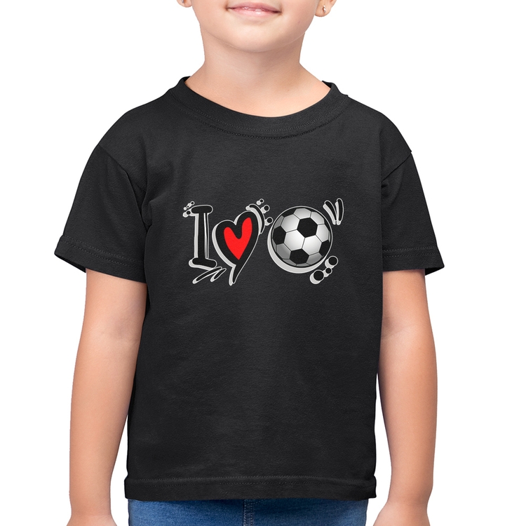 Camiseta Algodão Infantil I Love Futebol