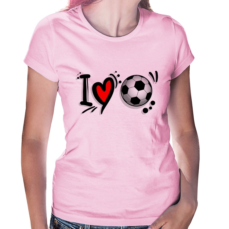 Baby Look I Love Futebol - Rosa Bebê