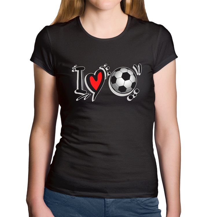 Baby Look Algodão I Love Futebol