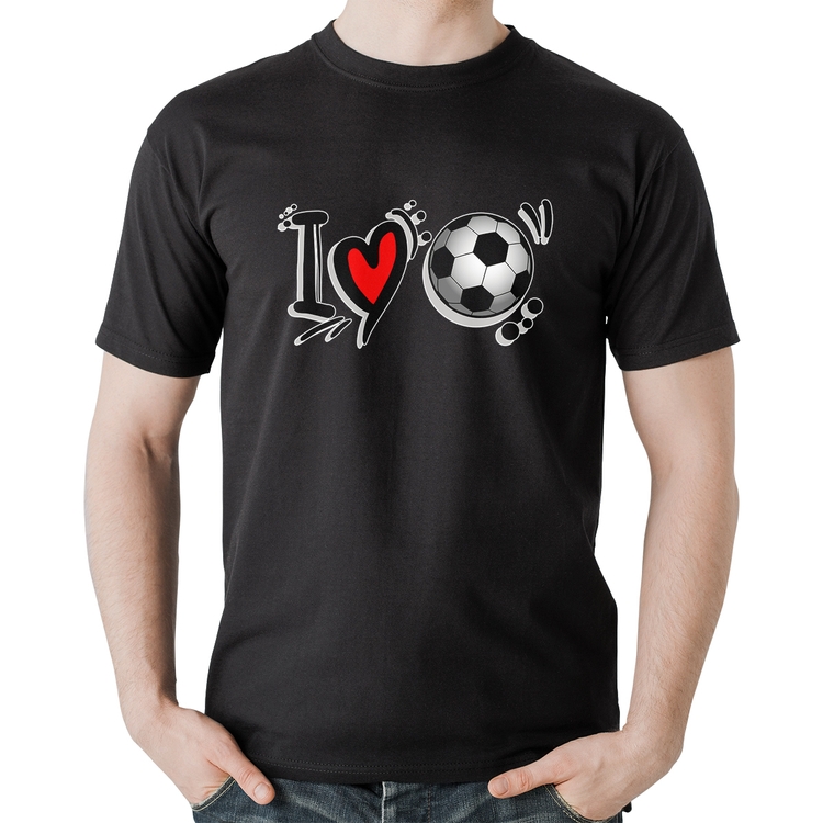 Camiseta Algodão I Love Futebol