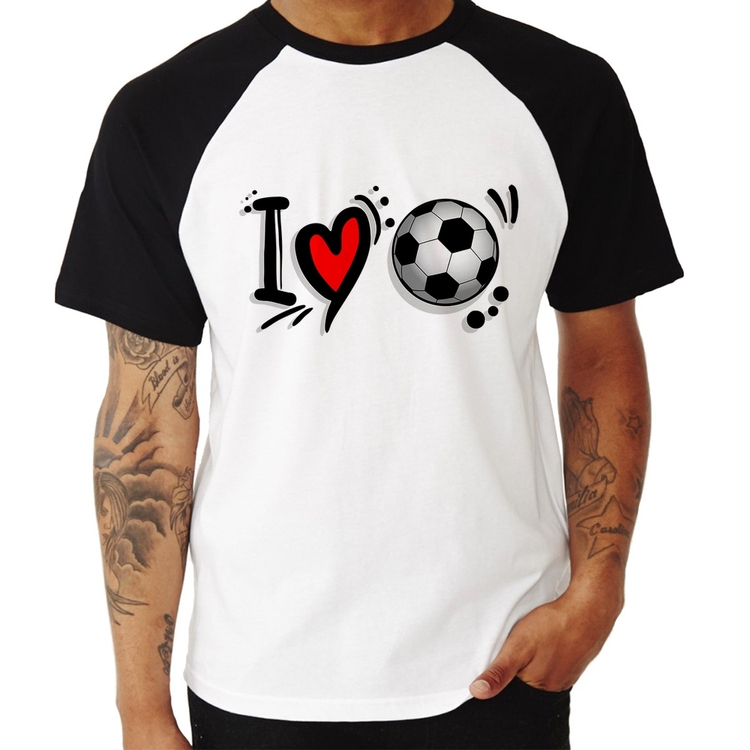 Camiseta Raglan I Love Futebol
