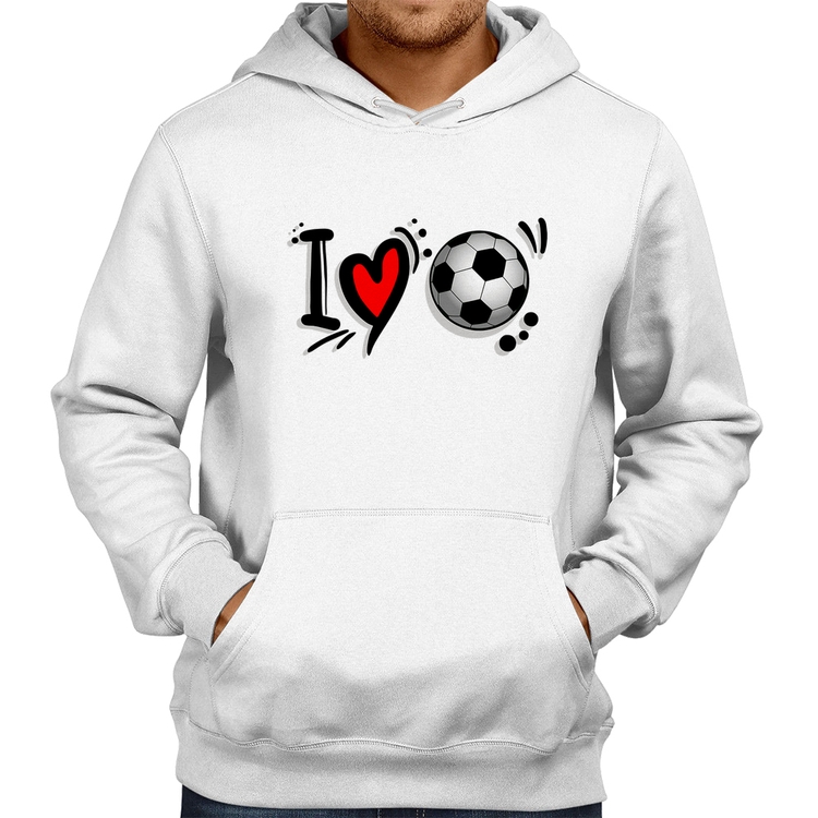 Moletom I Love Futebol - Branco