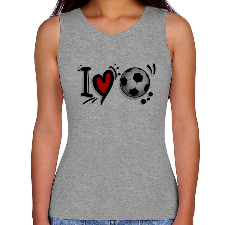 Regata Feminina I Love Futebol - Cinza