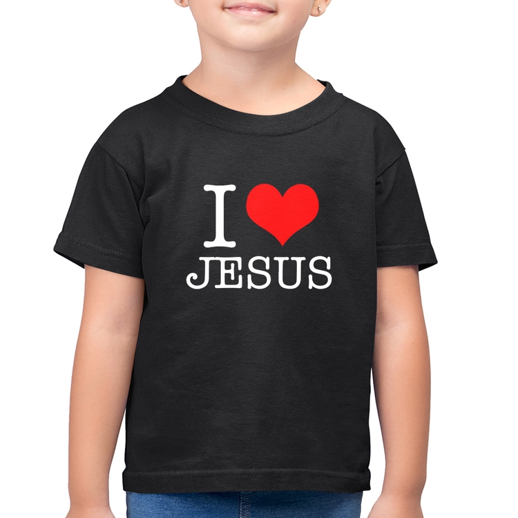 Camiseta Algodão Infantil I Love Jesus