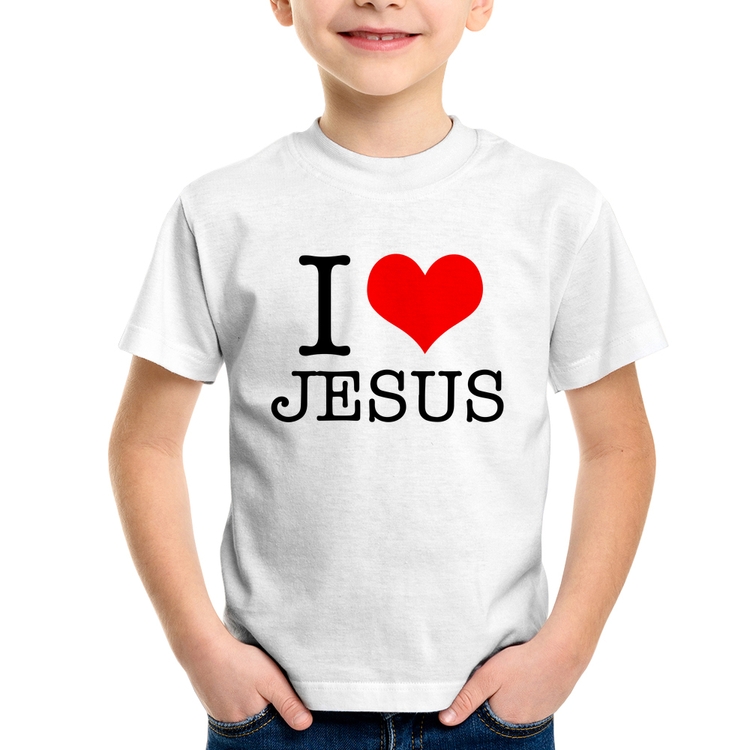Camiseta Infantil I Love Jesus