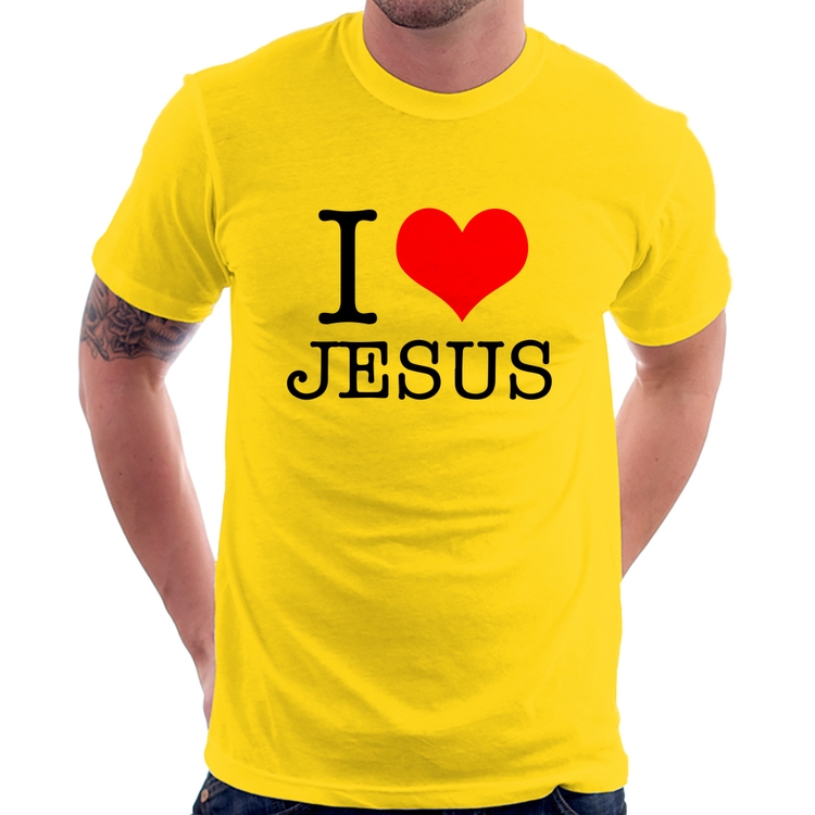 Camiseta I Love Jesus - Amarela