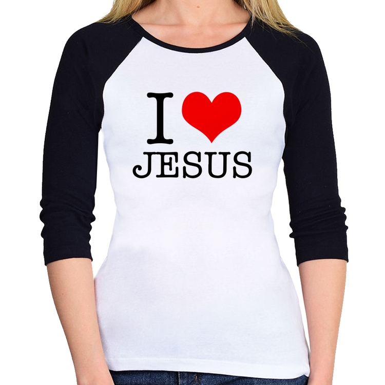 Baby Look Raglan I Love Jesus Manga 3/4