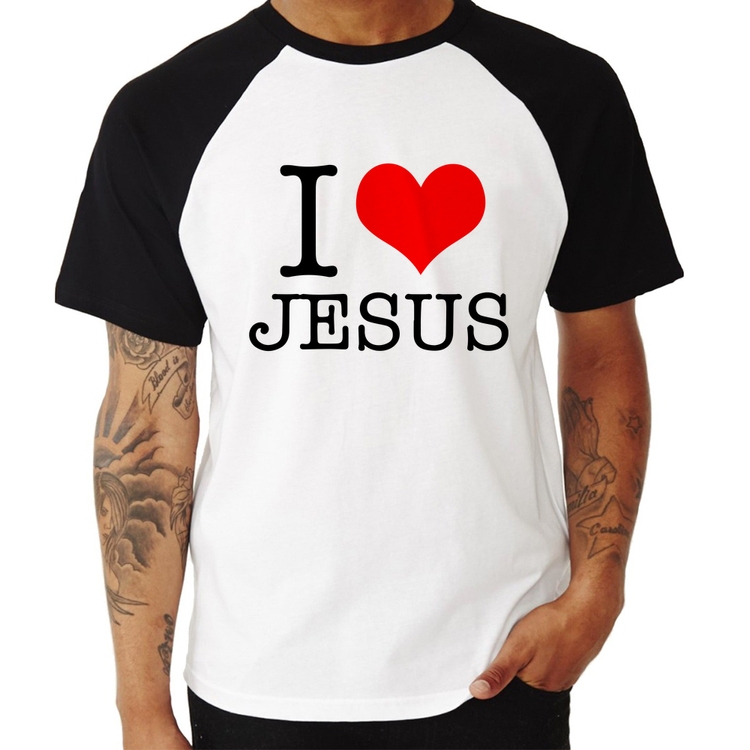Camiseta Raglan I Love Jesus