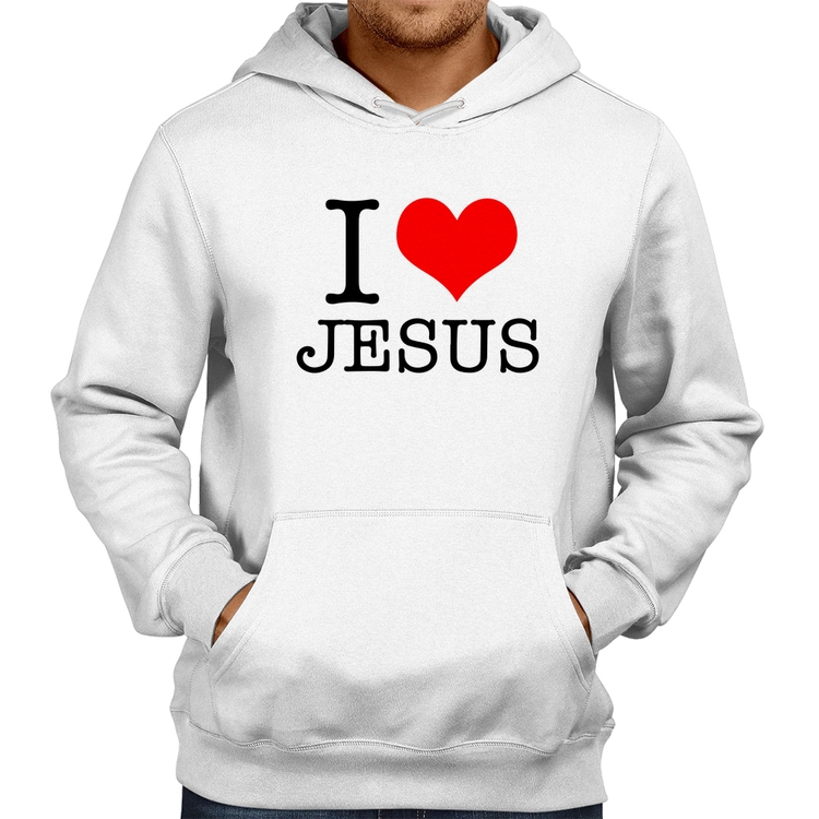 Moletom I Love Jesus - Branco