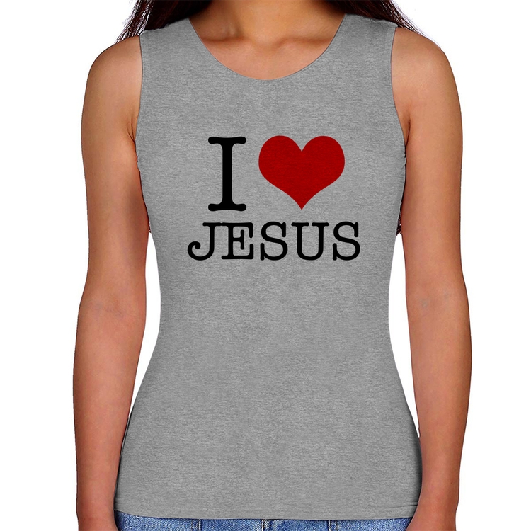 Regata Feminina I Love Jesus - Cinza