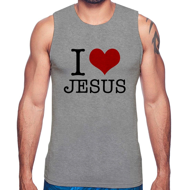 Regata I Love Jesus - Cinza