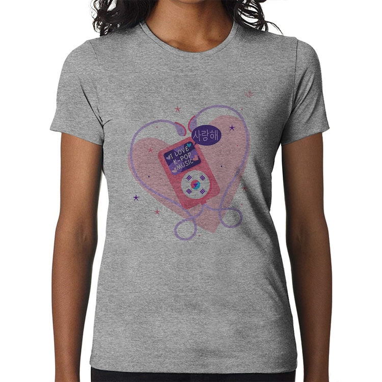 Baby Look I love k-pop - Cinza