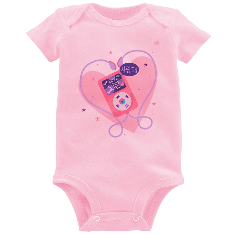 Body Bebê I love k-pop - Rosa Bebê