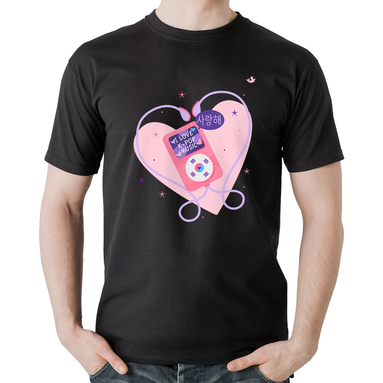 Camiseta Algodão I love k-pop