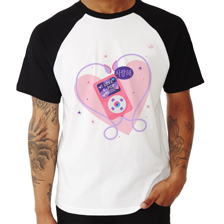 Camiseta Raglan I love k-pop