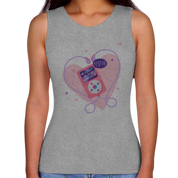 Regata Feminina I love k-pop - Cinza