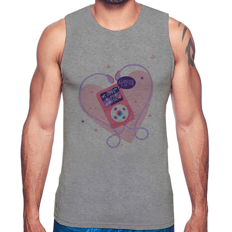 Regata I love k-pop - Cinza