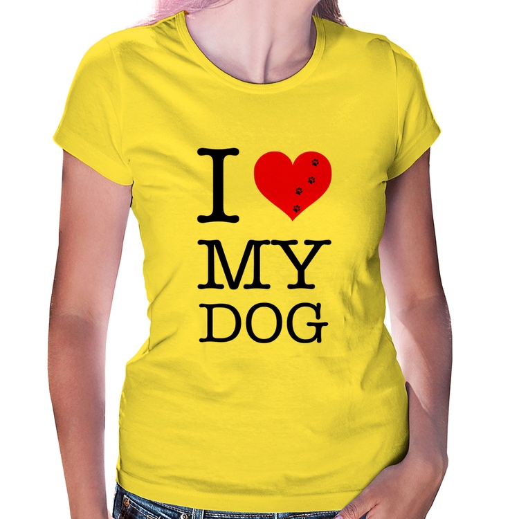 Baby Look I love My Dog - Amarela