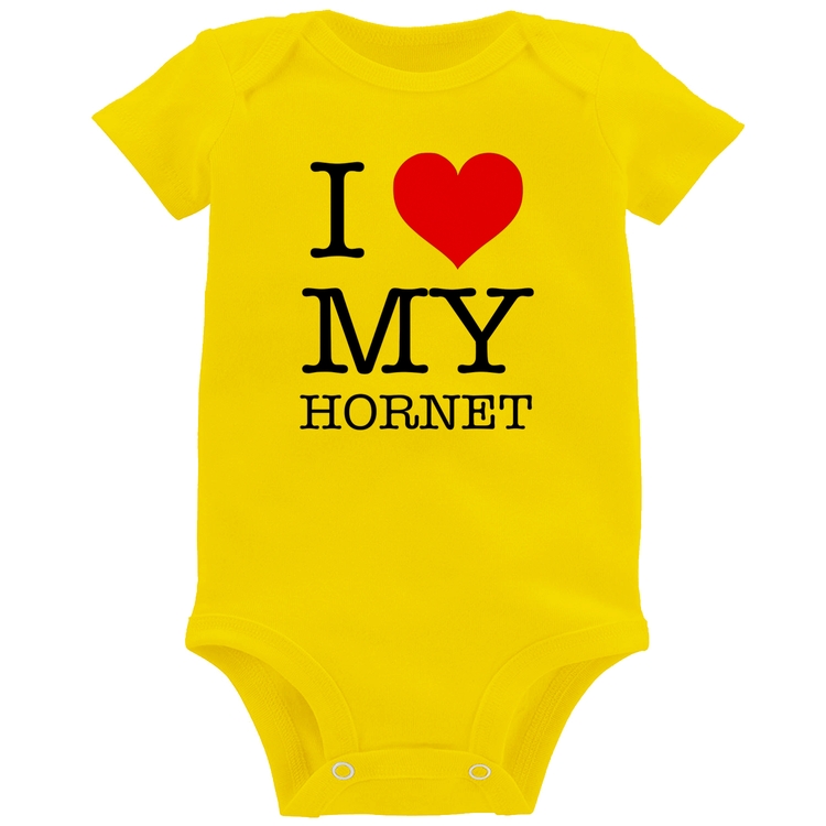 Body Bebê I Love My Hornet - Amarelo