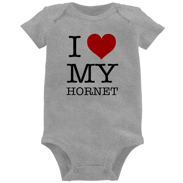 Body Bebê I Love My Hornet - Cinza