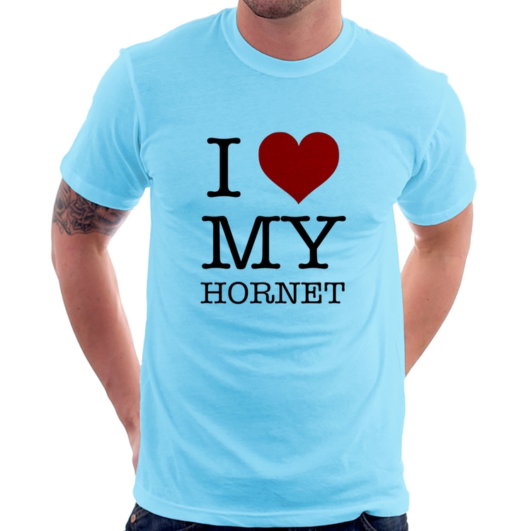 Camiseta I Love My Hornet - Azul Bebê