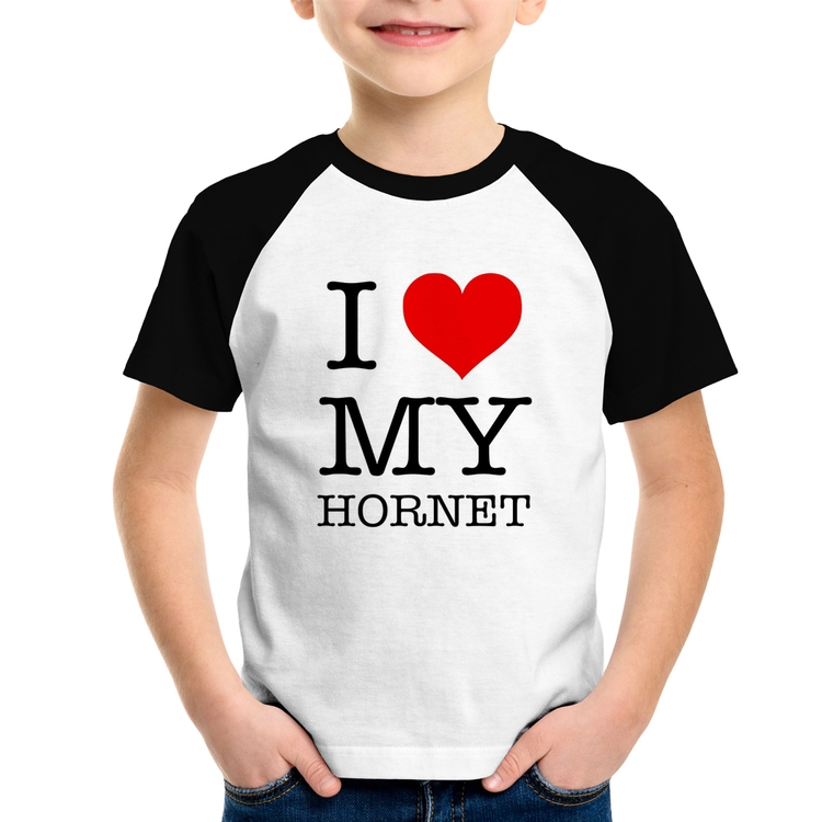 Camiseta Raglan Infantil I Love My Hornet