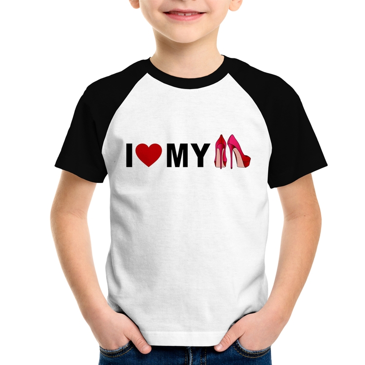 Camiseta Raglan Infantil I Love My Shoes