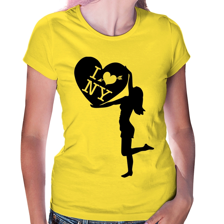 Baby Look I love NY Girl - Amarela