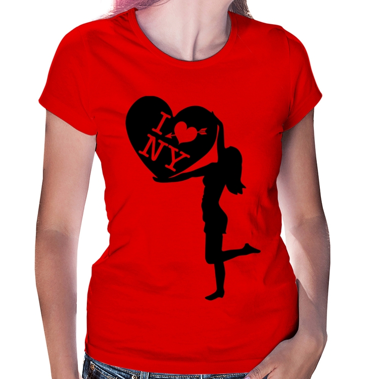 Baby Look I love NY Girl - Vermelha
