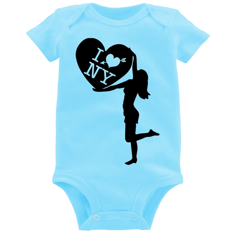 Body Bebê I love NY Girl - Azul Bebê