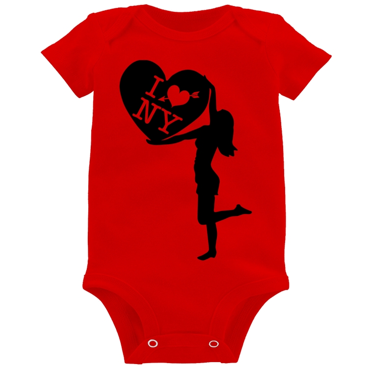 Body Bebê I love NY Girl - Vermelho